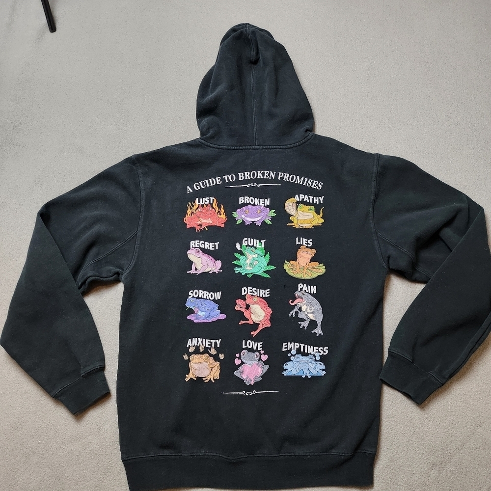 Broken Promises Frog Hoodie Emotions Sweatshirt Top